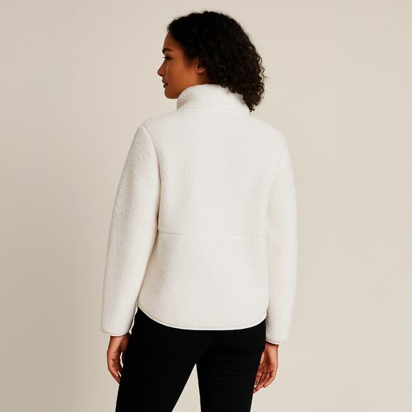 A290 โข Cozy White Sherpa Half-Zip Pullover - Picture 2 of 2